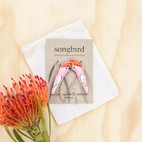 Songbird - Major Mitchell Cockatoo Earrings - Thailand