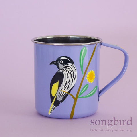 Songbird New Holland Honeyeater & Banksia Hand-Painted Mug - India