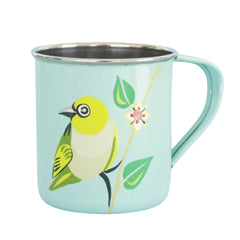 Hand-Painted Mug - Silvereye & Correa - India