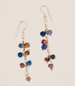 Upcycled Sari Fabric Dangle Earrings - India