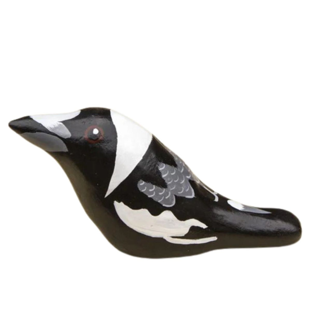 Handmade Clay Paperweight Whistle - Australian Magpie - Thailand