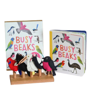 Book & Felt Finger Puppet Set - Busy Beaks - Nepal