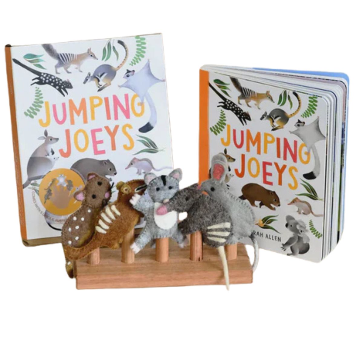 Book & Felt Finger Puppet Set - Jumping Joeys - Nepal