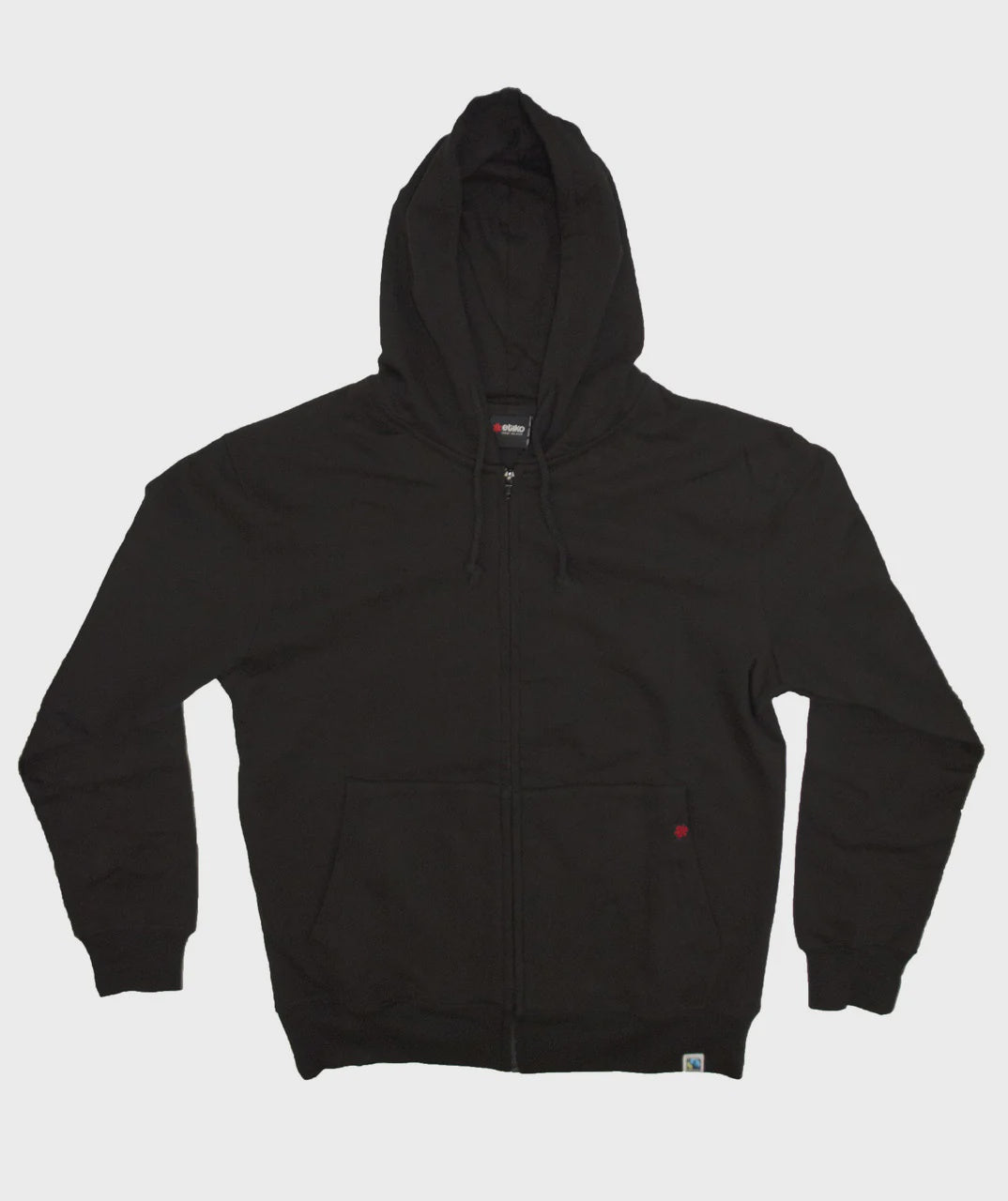 Etiko - Unisex Zipped Black Hoodie - India