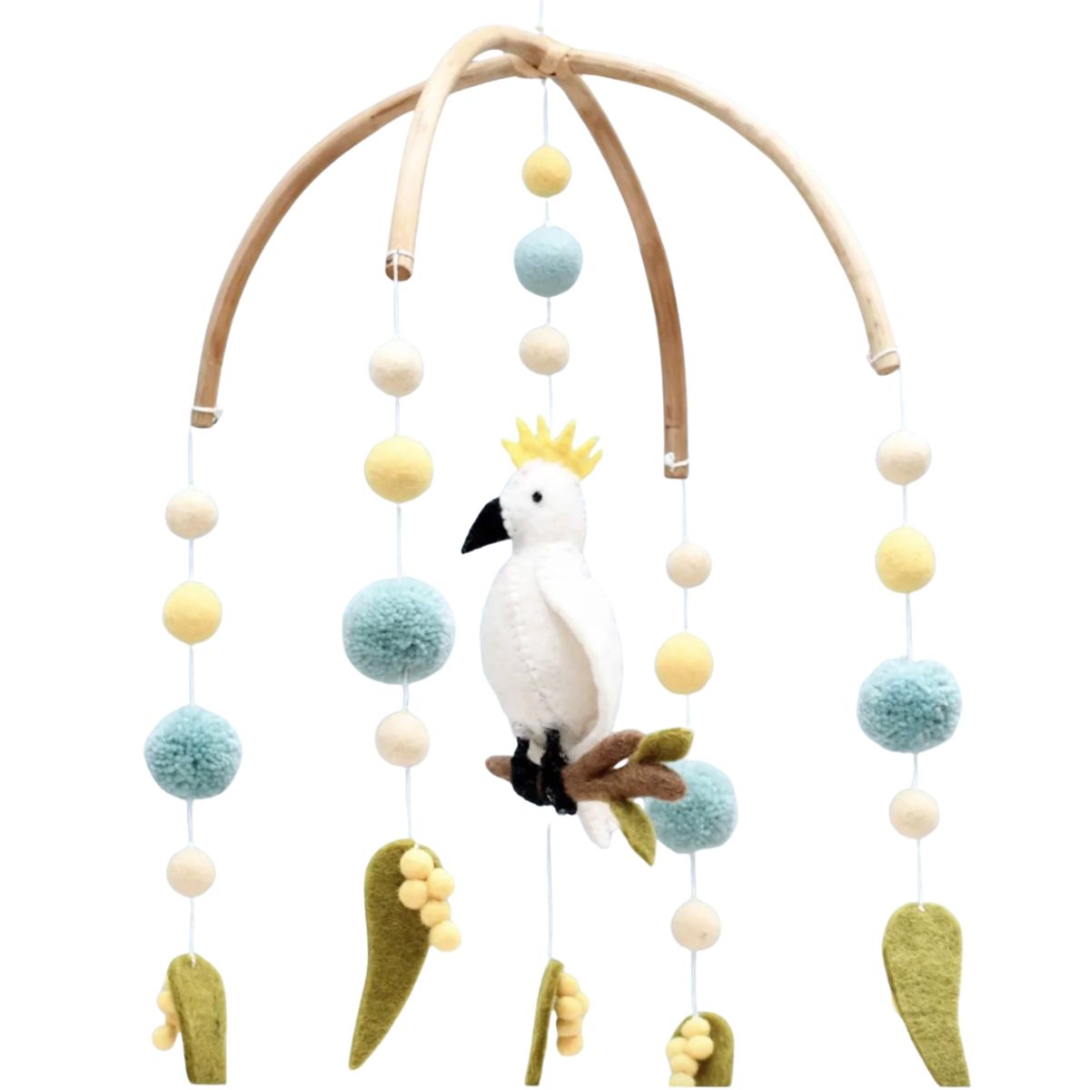 Felt Cockatoo Cot Mobile - Nepal