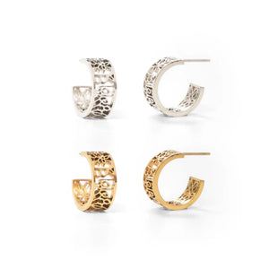 I Am Brave Mini Hoop Earrings - Asia