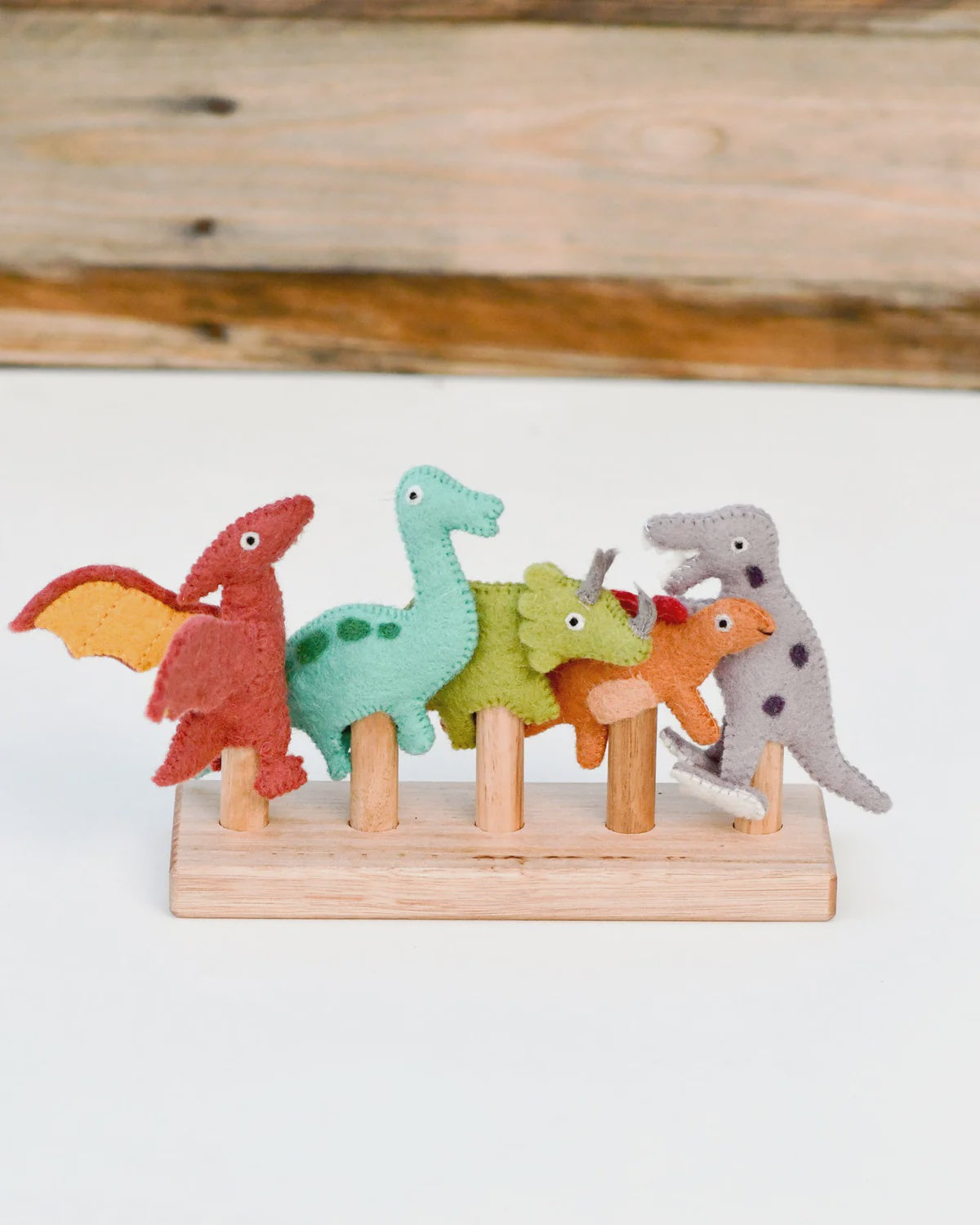 Tara Treasures - Finger Puppet Set - Dinosaur - Nepal