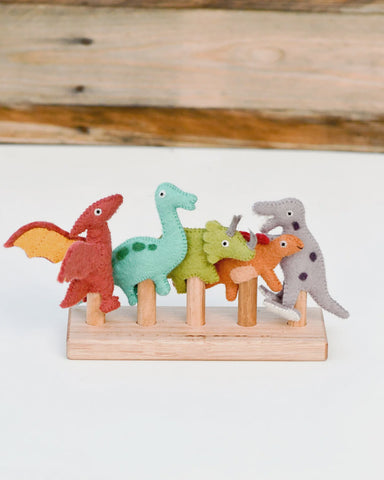 Tara Treasures - Finger Puppet Set - Dinosaur - Nepal