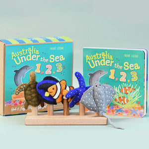 Tara Treasures - Book and Finger Puppet Set - ‘Australia Under the Sea 1 2 3’ - Nepal