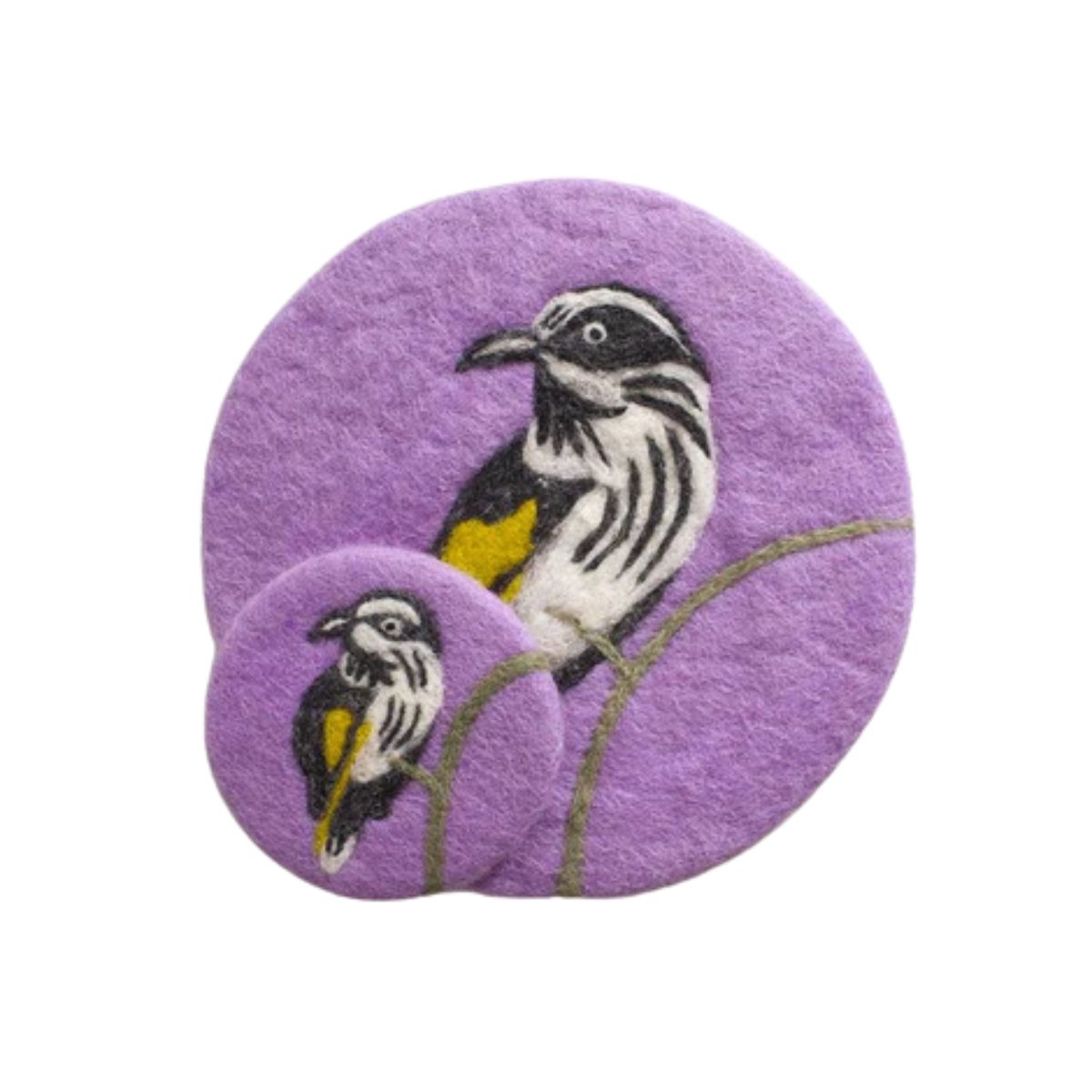 Songbird - New Holland Honeyeater & Banksia Felt Trivet - Nepal