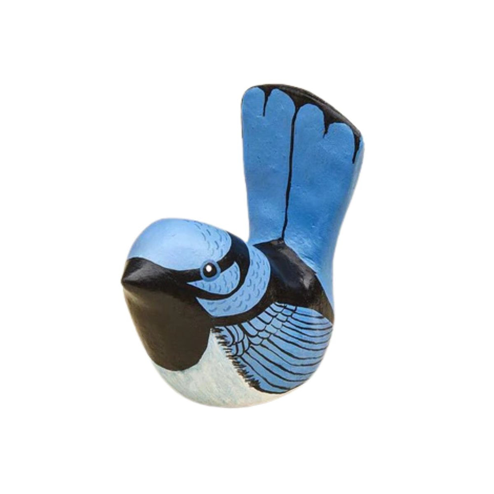 Handmade Clay Paperweight Whistle - Superb Fairy Wren - Thailand