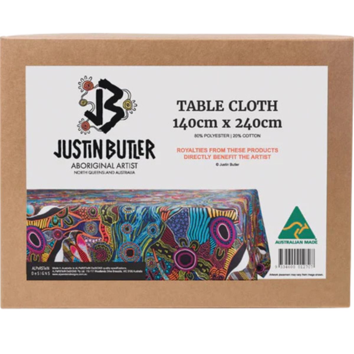 Tablecloth designed by Justin Butler made in Australia