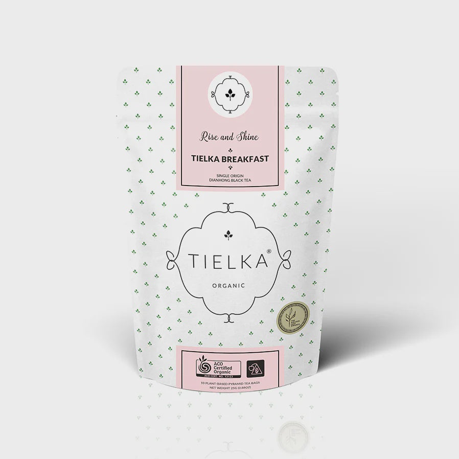 Tielka Breakfast Black Tea Pyramid Bags - Pouch 10pc