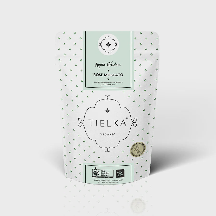 Tielka - Rose Moscato Tea Pyramid Bags - Pouch 10pc - Australia
