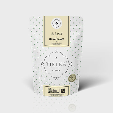 Tielka Lemon Ginger Herbal Tea Pyramid Bags - Pouch 10pc