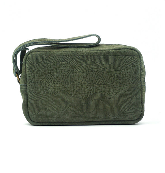 Embossed Leather Toiletry Bag - DY Marks