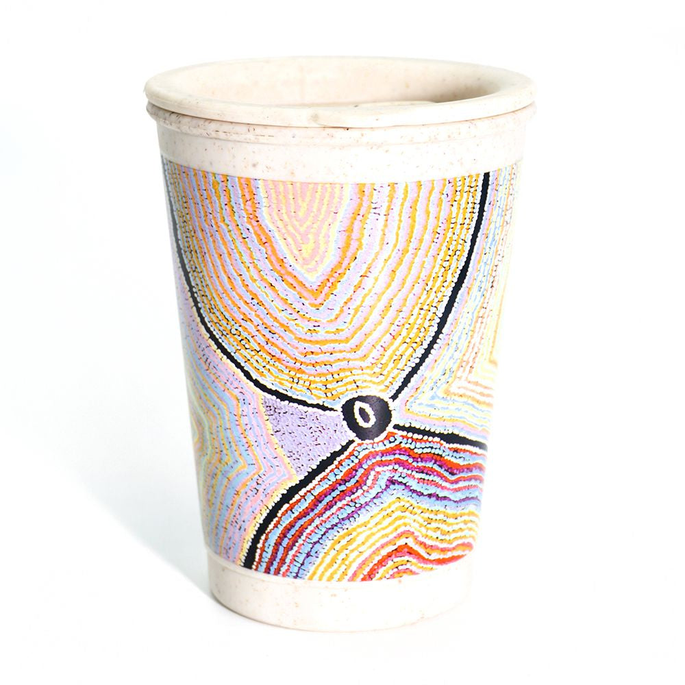 Bamboo Lidded Travel Mug - 227ml - Liddy Napanangka Walker - China