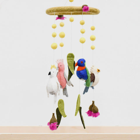 Felt Australian Birds Cot Mobile - Nepal