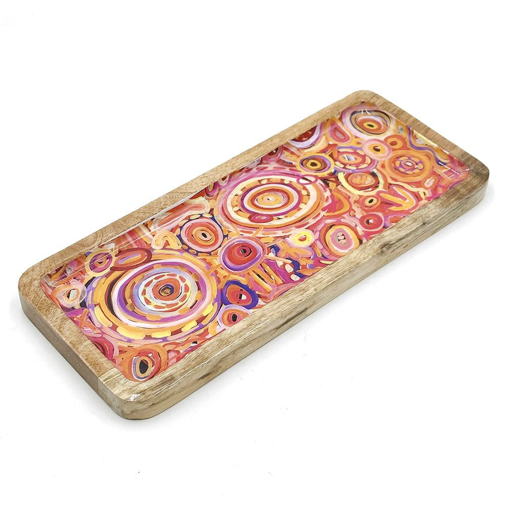 Better World Arts - Wooden Tray - Cedric Varcoe - Warm Design - India
