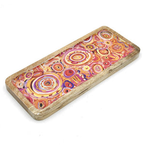 Better World Arts - Wooden Tray - Cedric Varcoe - Warm Design - India
