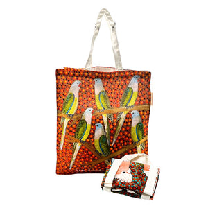 Better World Arts - Cotton Foldable Shopping Bag - Kathleen Buzzacott - Six Birds - India