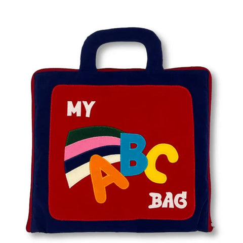 Navy and red ABC Bag for preschoolers – fair trade educational toy