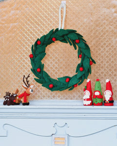 Tara Treasures - Felt Christmas Red Berries Wreath - Nepal