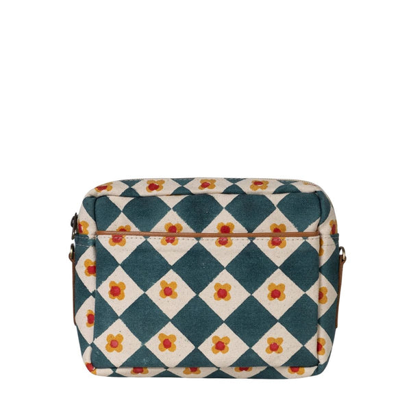 Hand-Block Printed Cotton Camera Bag – Daisy Check - India