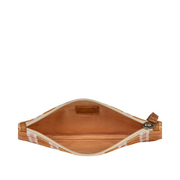 Hand-Block Printed Cotton Pencil Pouch - Ember Plaid - India