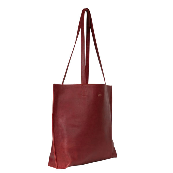 Pebbled Leather Everyday Tote - Cherry - India