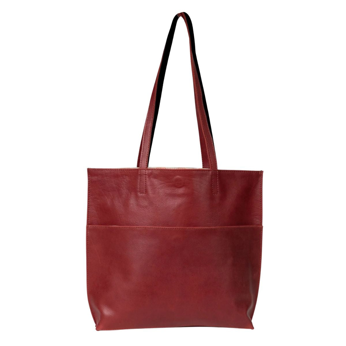 Pebbled Leather Everyday Tote - Cherry - India