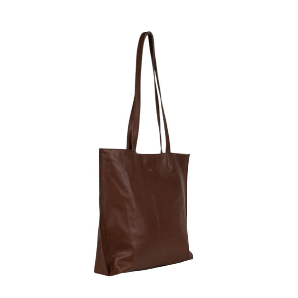 Pebbled Leather Everyday Tote - Vintage Brown - India
