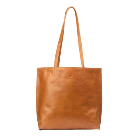 Recycled Leather Everyday Tote - Camel - India