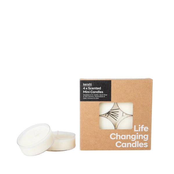Kenshi Life Changing Candles packaging with two candles on a white background