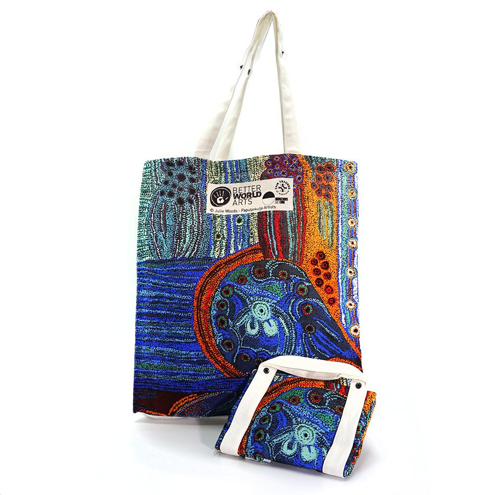 Better World Arts - Cotton Foldable Shopping Bag - Julie Woods - Cool Design - India