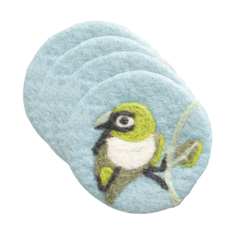 Felt Coaster Set - Silvereye & Correa - Nepal