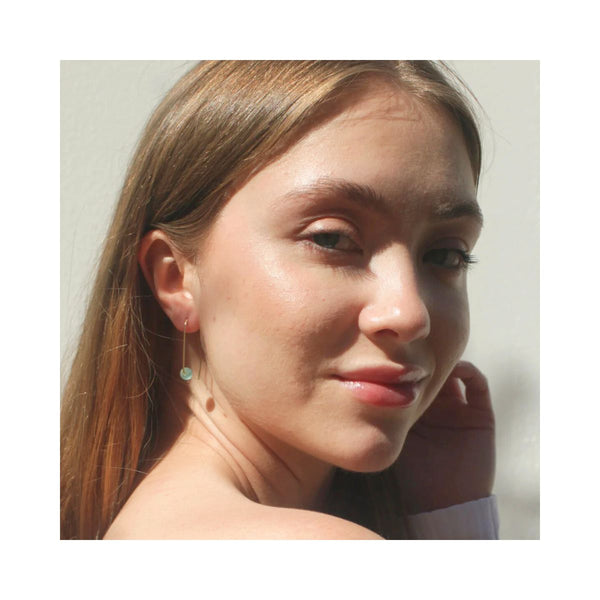 Sea Glass Threader Earrings - India