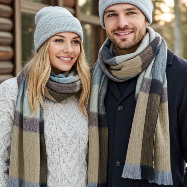 Alpaca Blend Plaid Scarf - Ecuador