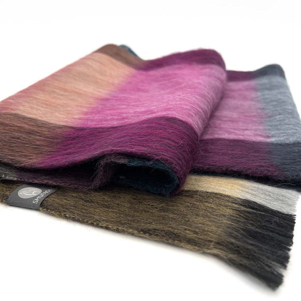 Alpaca Blend Plaid Scarf - Ecuador