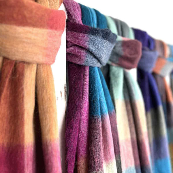Alpaca Blend Plaid Scarf - Ecuador