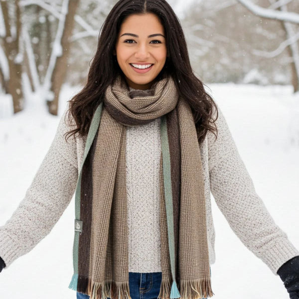 Alpaca Blend Striped Scarf - Ecuador