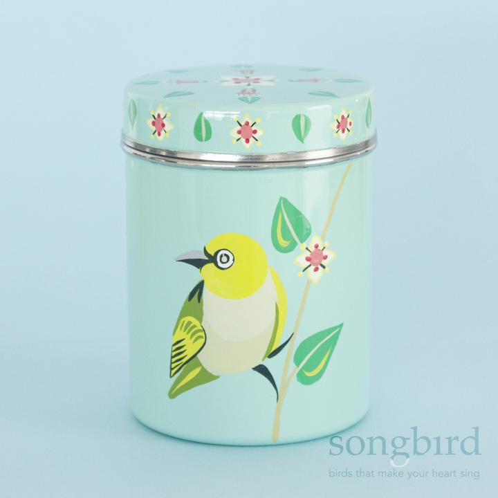 Hand-Painted Canister - Silvereye & Correa - India