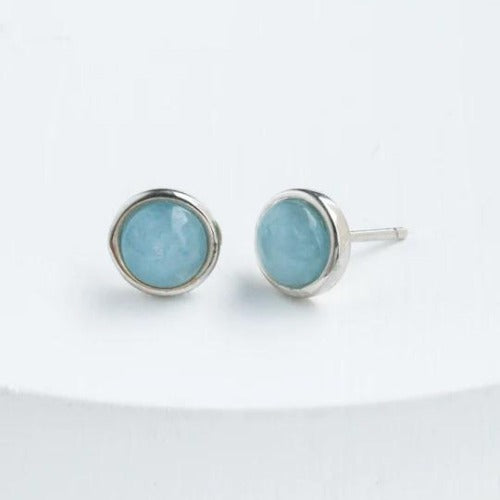 Breathe Aquamarine Stud Earrings - Asia