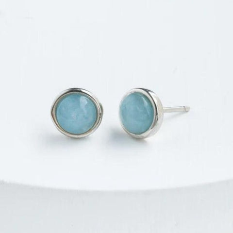 Breathe Aquamarine Stud Earrings - Asia