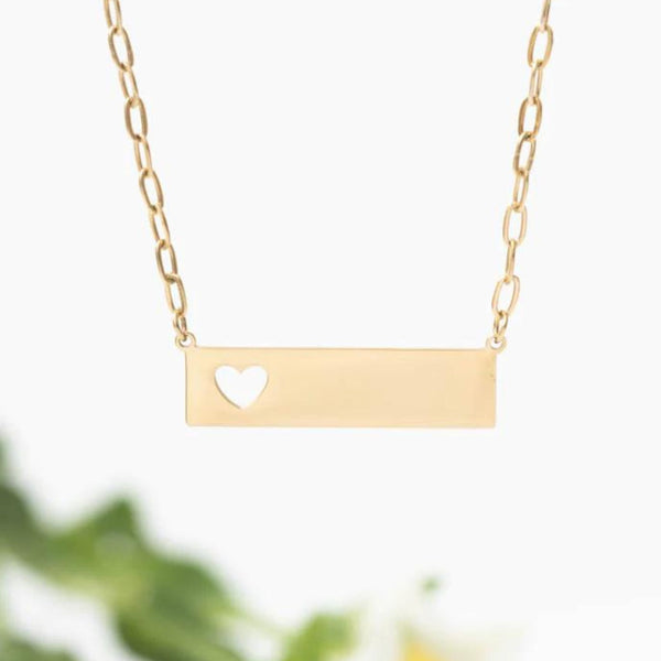 Compassionate Heart Gold Bar Necklace - Asia