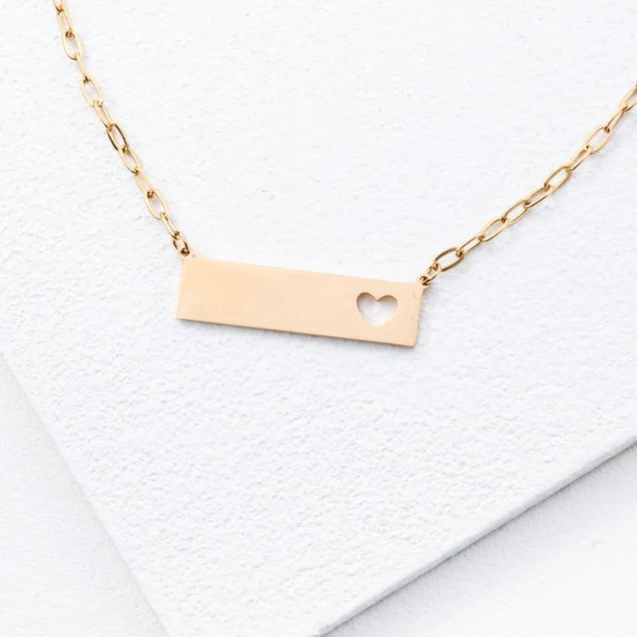 Compassionate Heart Gold Bar Necklace - Asia