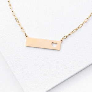 Compassionate Heart Gold Bar Necklace - Asia