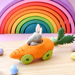 Felt Easter Bilby In Carrot Car - Nepal