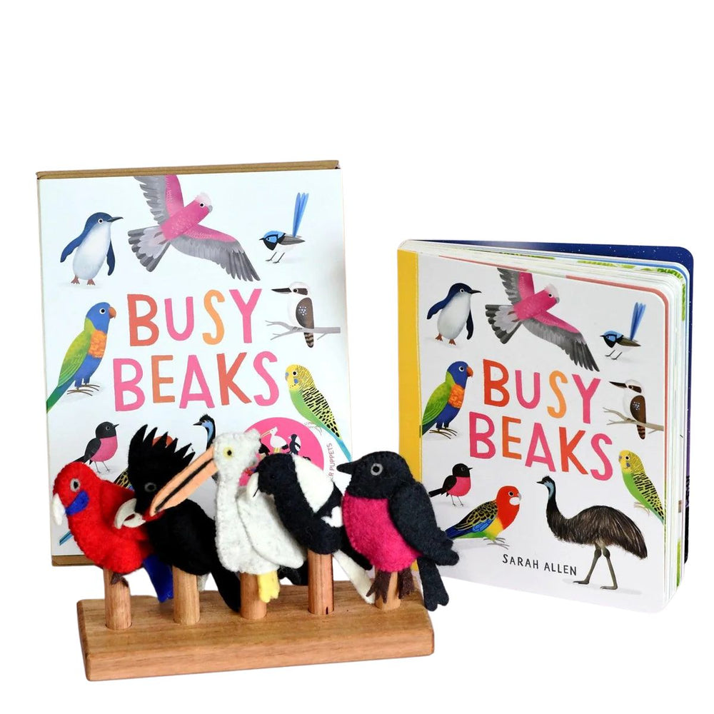 Felt Finger Puppet & Book Set - Busy Beaks - Nepal
