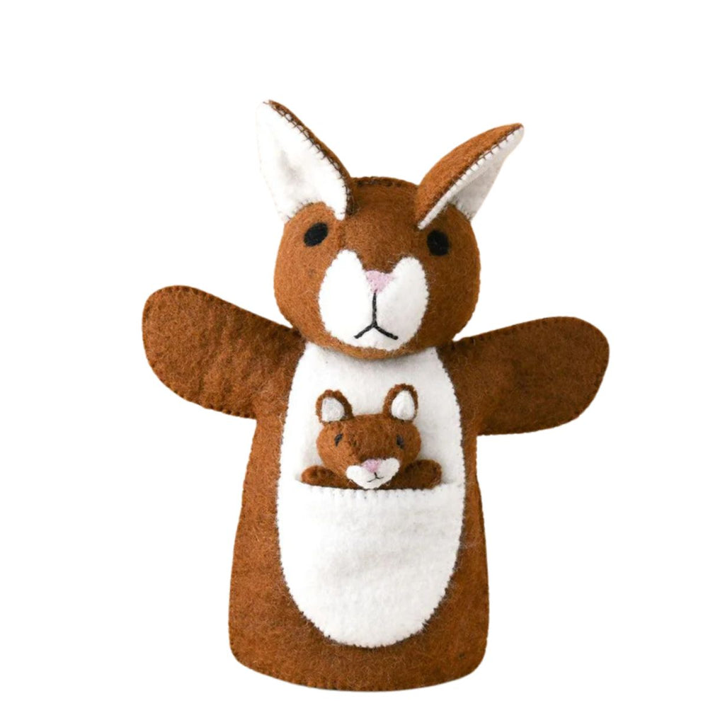 Felt Hand Puppet - Brown Kangaroo - Nepal